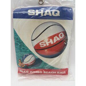 Shaq Jumbo Beach Ball 32-Inch Inflated Size Giant Basketball Design Red & Blue